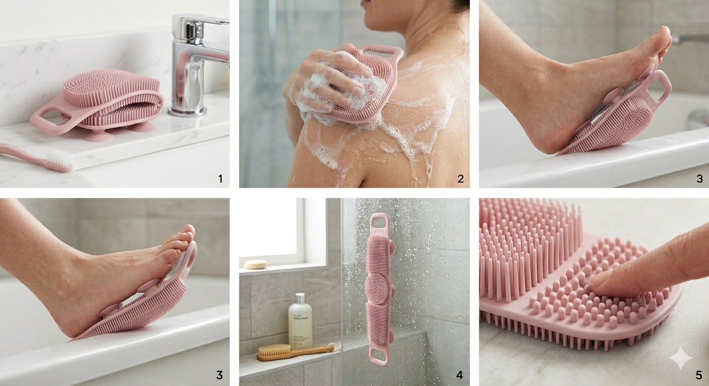 Silicone Multiuse Scrubber For Bath, Foot